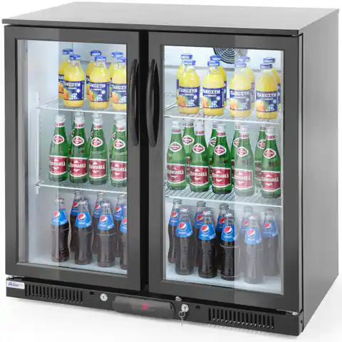 ⁨Fridge bar fridge shop for beverages 2-door 4 shelves 215 W 180 L - Hendi 235829⁩ at Wasserman.eu