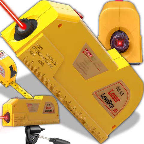 ⁨Poziomica laserowa z miarką miara 250 cm laser led e544⁩ w sklepie Wasserman.eu