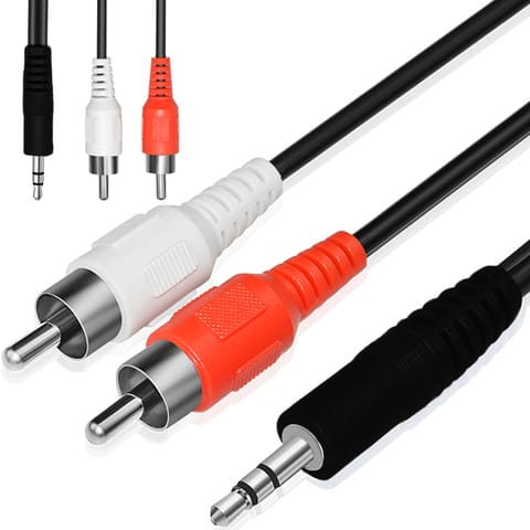 ⁨Kabel aux mini jack 3,5mm 2 rca cinch stereo 1,5m e398 1 sztuka⁩ w sklepie Wasserman.eu