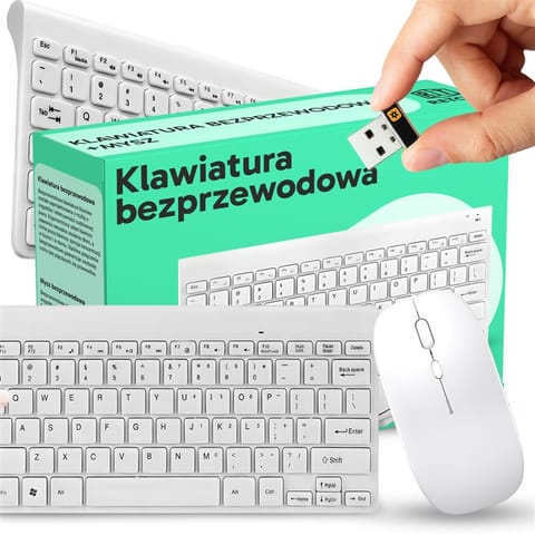 ⁨Klawiatura bezprzewodowa mysz zestaw usb mini slim e799⁩ w sklepie Wasserman.eu