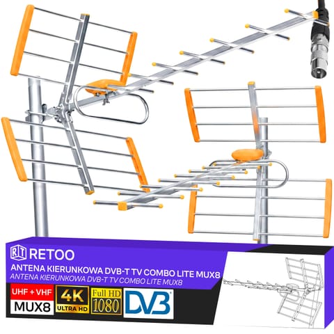 ⁨Antena do tv naziemnej dvbt2 mocna kierunkowa zewnętrzna combo mux8 4k lte er1240⁩ w sklepie Wasserman.eu