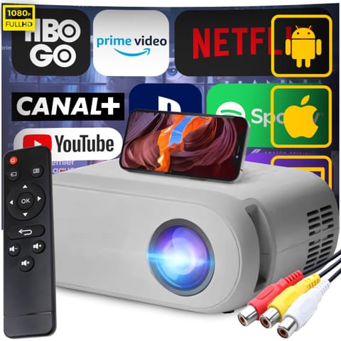 ⁨Mini projektor rzutnik led przenośny wifi full hd tv hdmi 3000lm lcd+ pilot - er1160⁩ w sklepie Wasserman.eu
