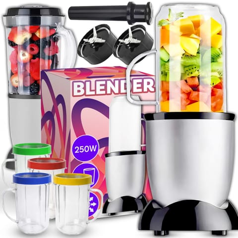 ⁨Robot kuchenny blender kielichowy z funkcją sokowirówki 4x kubki zestaw xxl- e606-1⁩ w sklepie Wasserman.eu