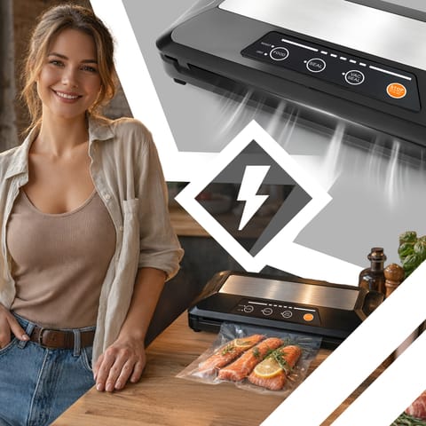 ⁨Automatyczna zgrzewarka próżniowa do żywności pakowarka 110w + duży zestaw - or1108⁩ w sklepie Wasserman.eu