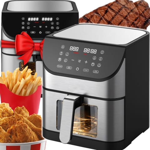 ⁨Frytkownica beztłuszczowa xxl air fryer 8l 1800w wizjer 12 programów - or1308⁩ w sklepie Wasserman.eu