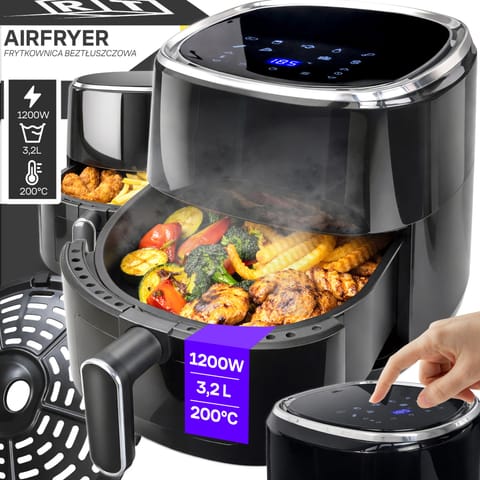 ⁨Frytkownica beztłuszczowa air fryer  piekarnik 1200w 10 trybów airfryer - or1313⁩ w sklepie Wasserman.eu