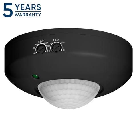 ⁨Czujnik ruchu PIR 360°, 1200 W, czarny⁩ w sklepie Wasserman.eu