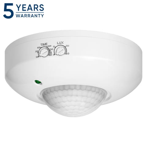 ⁨Czujnik ruchu PIR 360°, 1200 W, biały⁩ w sklepie Wasserman.eu