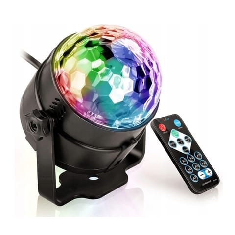 ⁨Kula disco dyskotekowa projektor rgb led reflektor na impreze laser + pilot -e113⁩ w sklepie Wasserman.eu