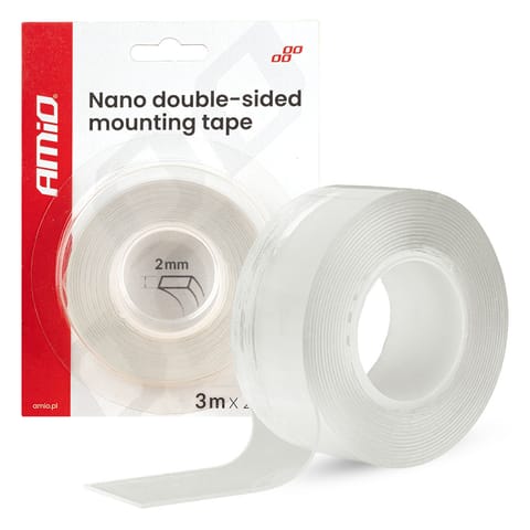 ⁨Taśma montażowa nano dwustronna wielokrotnego użytku 20mm x 3m x 1mm amio-04847⁩ w sklepie Wasserman.eu