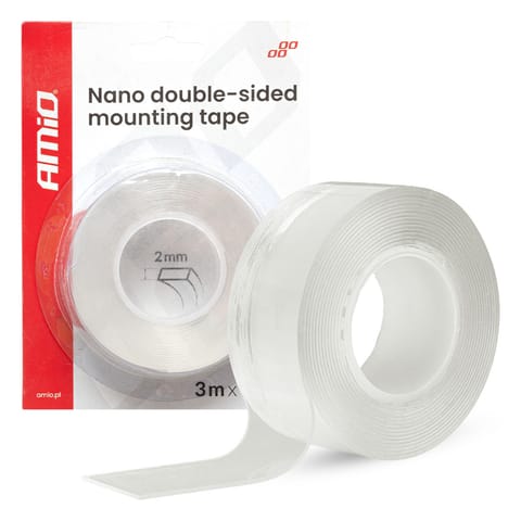 ⁨Taśma montażowa nano dwustronna wielokrotnego użytku 30mm x 3m x 1mm amio-04848⁩ w sklepie Wasserman.eu