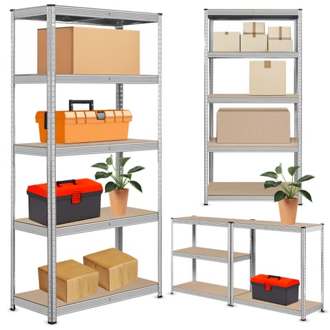 ⁨Regał metalowy magazynowy 2w1 5 półek garażowy 180x90x40cm 750kg-or1116⁩ w sklepie Wasserman.eu