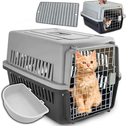 ⁨Transporter dla kota psa zwierząt kojec klatka 48x31x30 cm + poidełko mata sr274⁩ w sklepie Wasserman.eu