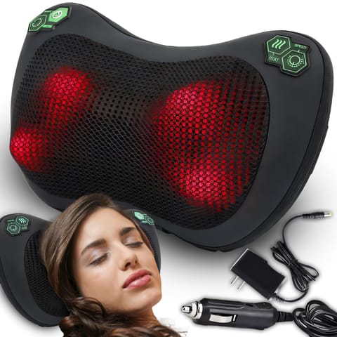 ⁨Masażer shiatsu masująca poduszka do masażu karku pleców ciała podgrzewana er1109⁩ w sklepie Wasserman.eu