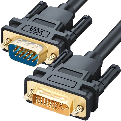 ⁨Kabel przewód dvi-i do vga d-sub dvi 24+5 dual link do monitora 140cm⁩ w sklepie Wasserman.eu