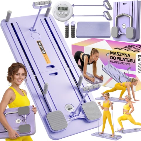 ⁨Pilates reformer deska do ćwiczeń wielofunkcyjna 12w1 zestaw do pilatesu - sr341⁩ w sklepie Wasserman.eu