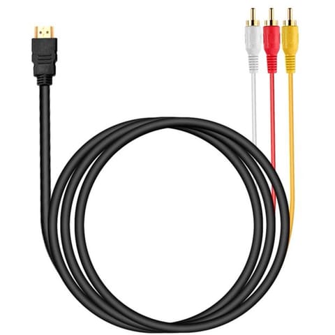 ⁨Kabel kabel adapter przejściówka przewód 3x rca cinch hdmi 2.0 audio video 1,5m -e383⁩ w sklepie Wasserman.eu
