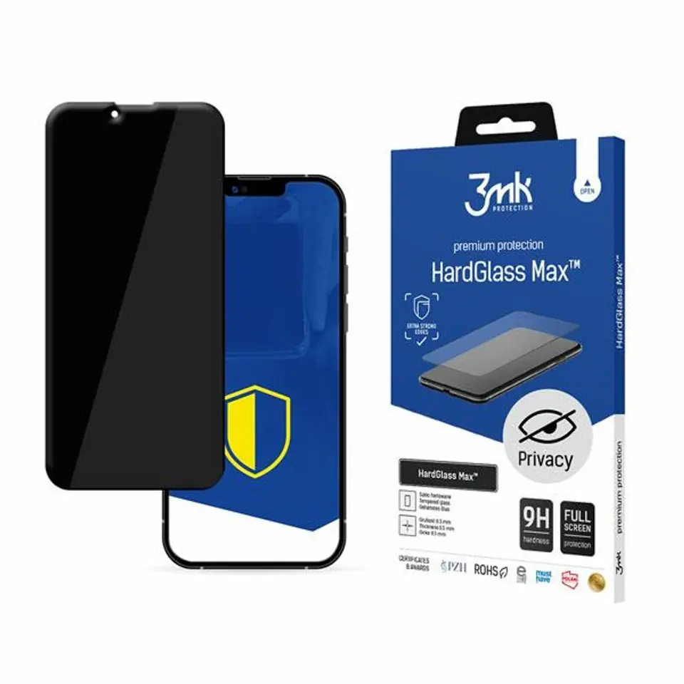 ⁨3MK Glass Max Privacy iPhone 13/13 Pro 6.1" black/black, FullScreen Glass Privacy⁩ at Wasserman.eu