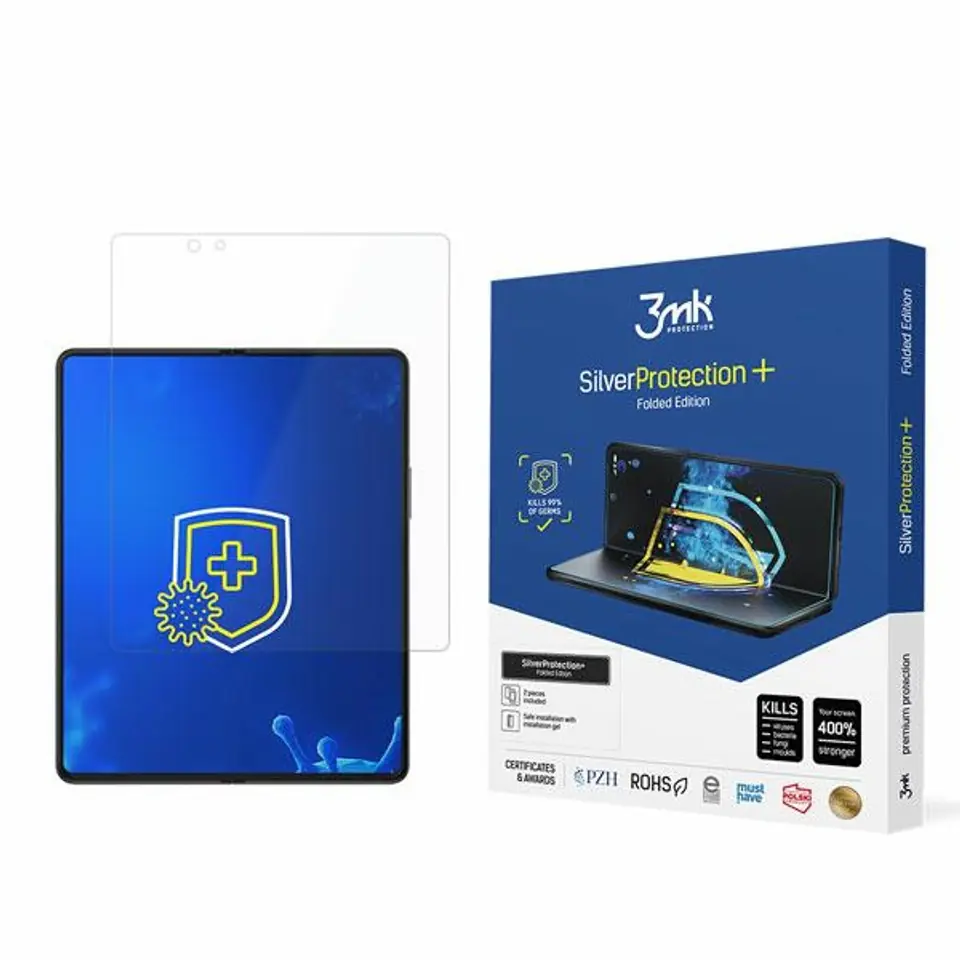⁨3MK Silver Protect+ Sam Galaxy Z Fold 3 5G Wet Mounted Antimicrobial Film⁩ at Wasserman.eu
