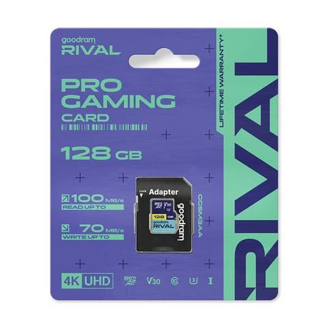 ⁨Karta pamięci microSD 128 GB V30 UHS-III Goodram Rival z adapterem⁩ w sklepie Wasserman.eu