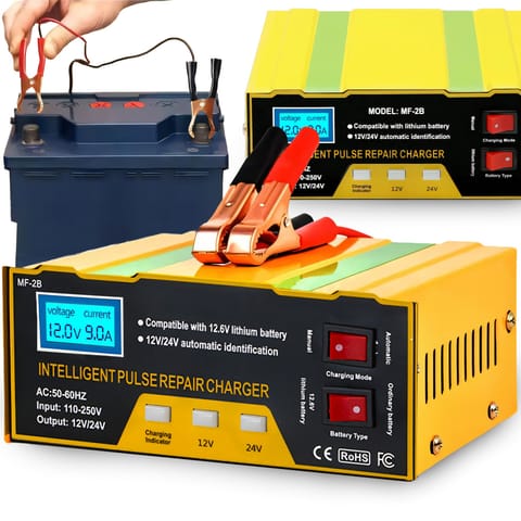 ⁨Prostownik samochodowy akumulatorów auta funkcja naprawy 12v 24v ładowarka - er1085⁩ w sklepie Wasserman.eu