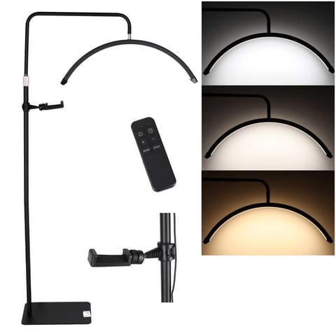 ⁨Lampa do przedłużania rzęs LED 36W regulowana kosmetyczna bezcieniowa łuk czarna⁩ w sklepie Wasserman.eu