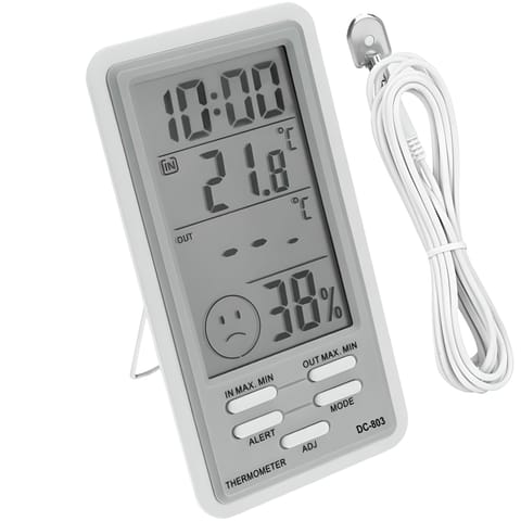⁨Stacja pogody termometr higrometr sonda zegar czas -e709⁩ w sklepie Wasserman.eu