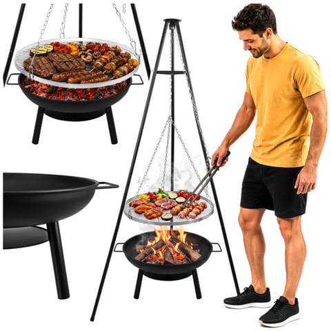 ⁨Grill ogrodowy trójnóg 167x58cm Kaminer⁩ w sklepie Wasserman.eu