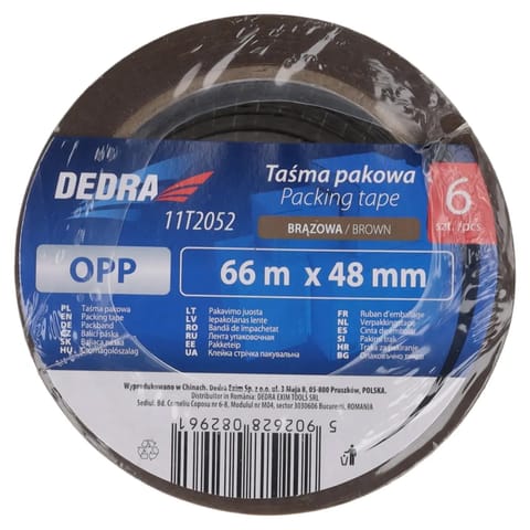 ⁨Taśma pakowa brązowa 48mmx66m, zestaw 6szt⁩ w sklepie Wasserman.eu