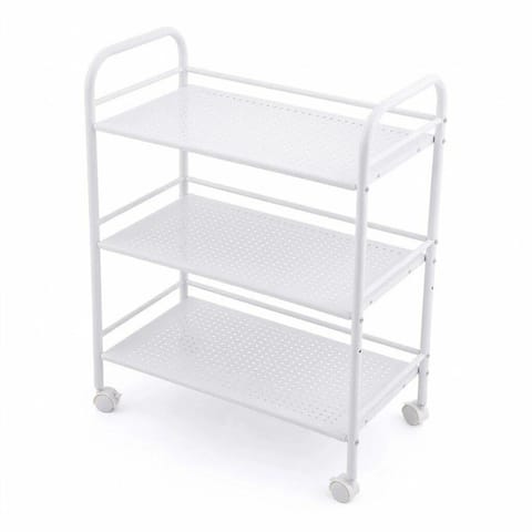 ⁨DA679A Wózek stolik na kółkach biały 50x30x75⁩ w sklepie Wasserman.eu