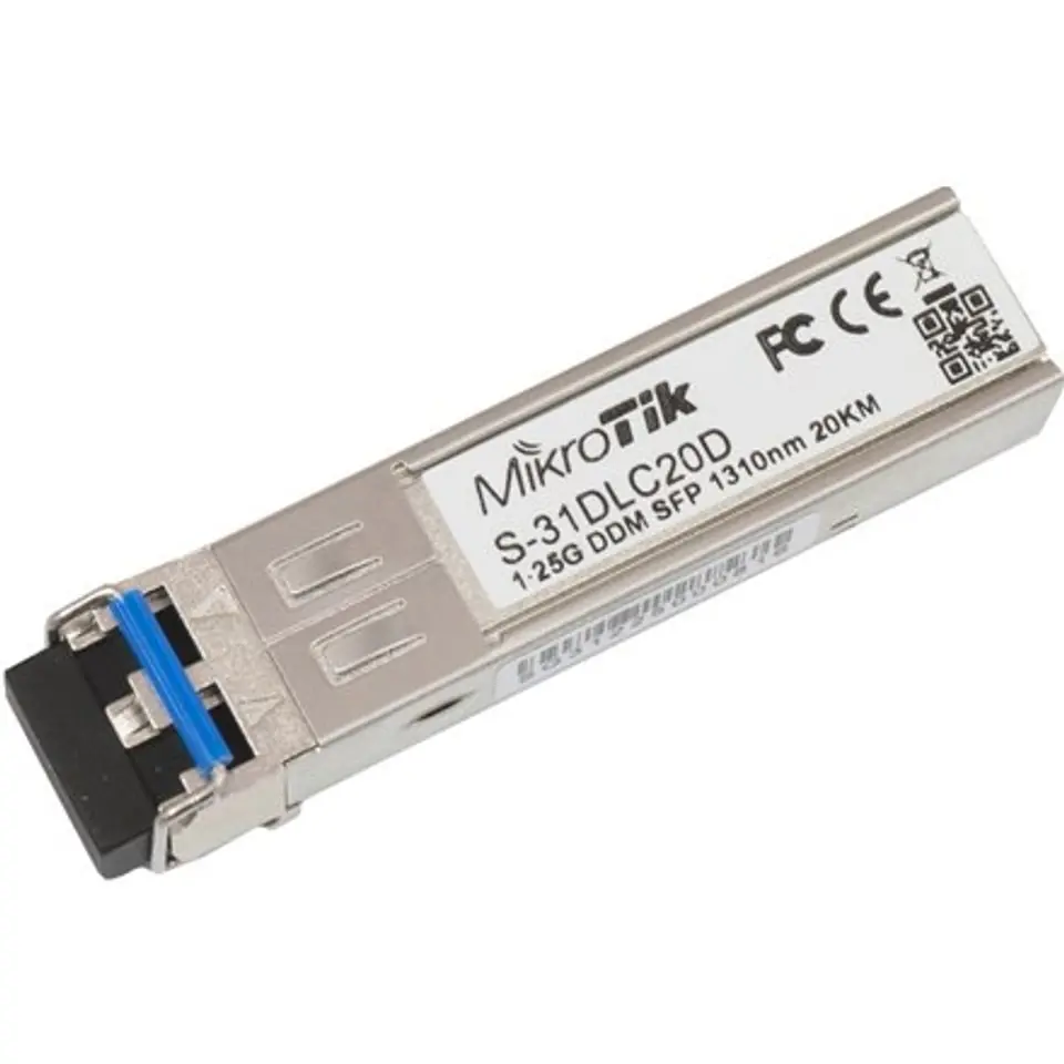 ⁨MikroTik | S-31DLC20D | SFP | Włókno jednomodowe | Dual LC | 10/100/1000 Mbit/s | Długość fali 1310 nm | Maksymalna odległość pr⁩ w sklepie Wasserman.eu