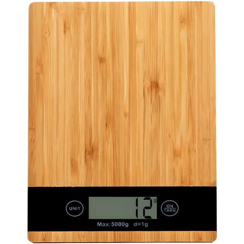 ⁨Waga kuchenna bambusowa elektroniczna dotyk 5kg 1g -e653⁩ w sklepie Wasserman.eu
