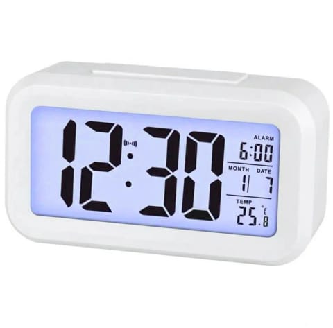 ⁨AK240C Cyfrowy budzik white led biały mini⁩ w sklepie Wasserman.eu
