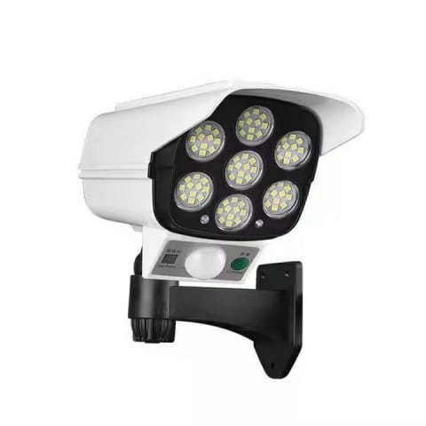⁨AK333A Lampa solarna 77 led atrapa kamery biała⁩ w sklepie Wasserman.eu