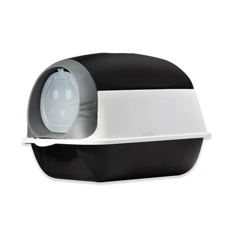 ⁨ZW51A Kuweta dla kota 50x35x36cm czarno biała + łopatka⁩ w sklepie Wasserman.eu