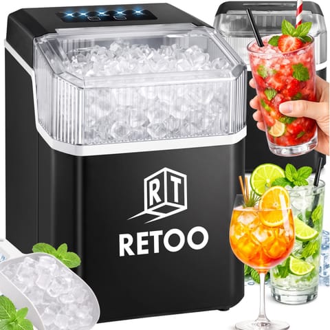 ⁨Kostkarka domowa do lodu duża srebrna 150w  maszyna do kostek lód do napoju - or1322⁩ w sklepie Wasserman.eu