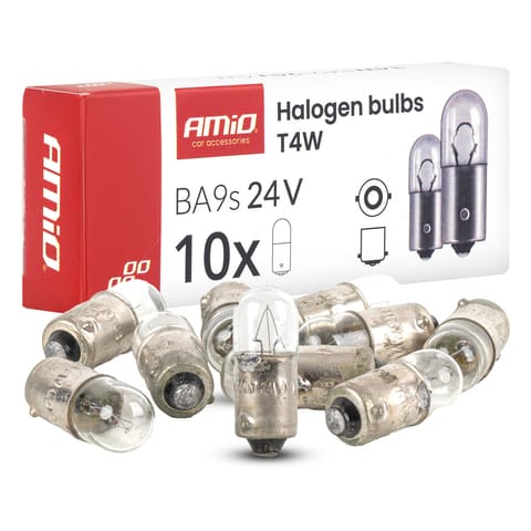 ⁨Żarówki halogenowe t4w 24v 4w ba9s 10szt.amio-04945⁩ w sklepie Wasserman.eu