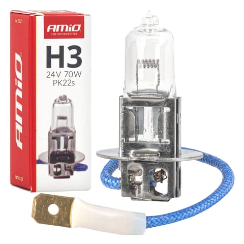 ⁨Żarówka halogenowa h3 24v 70w pk22s amio-05021⁩ w sklepie Wasserman.eu