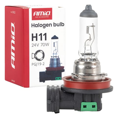 ⁨Żarówka halogenowa h11 24v 70w pgj19-2 amio-05022⁩ w sklepie Wasserman.eu