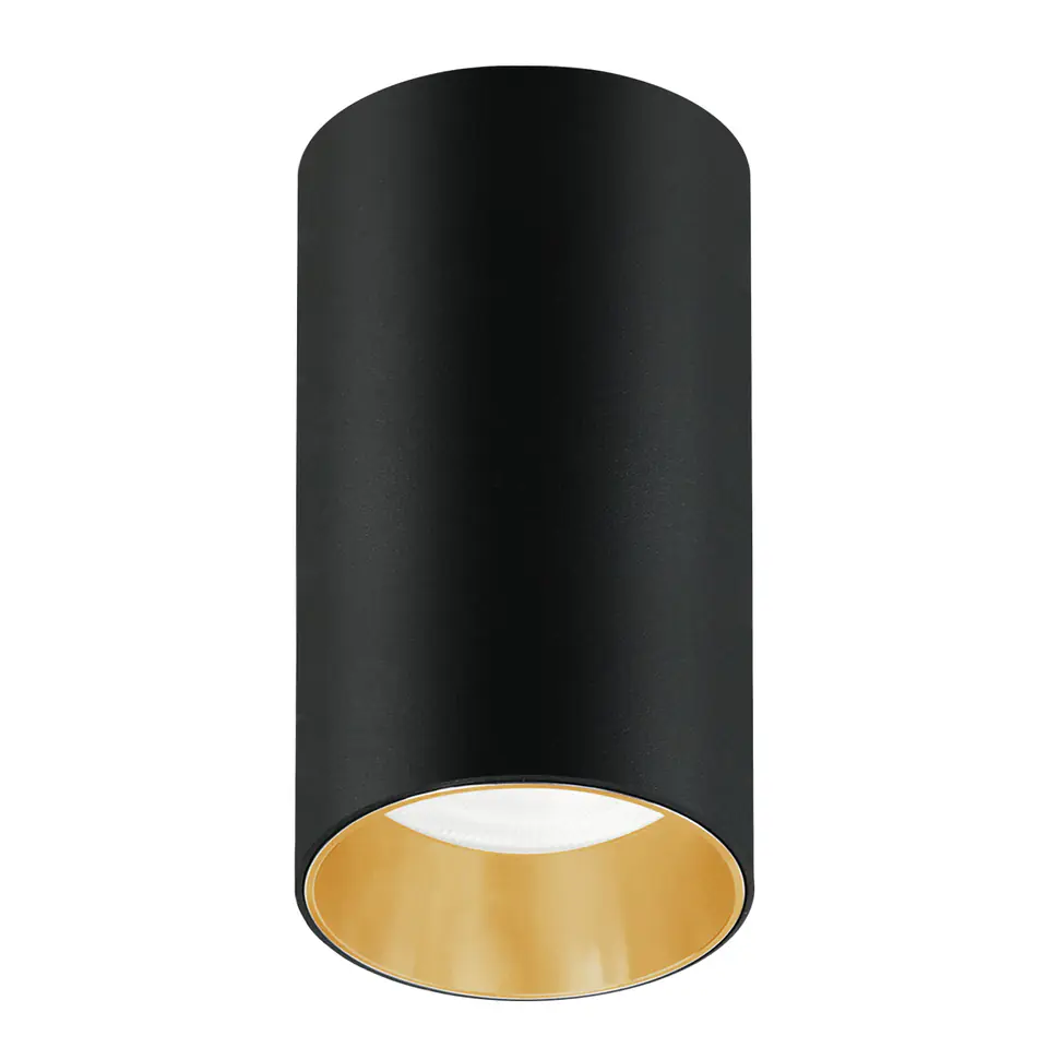 ⁨Surface-mounted luminaire / Maclean tube, spot, round, aluminum, GU10, 55x100mm, black/gold, MCE458 B/G⁩ at Wasserman.eu