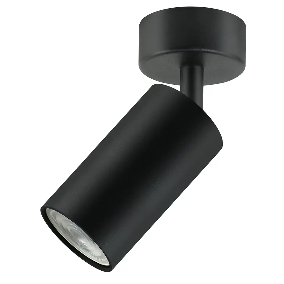 ⁨Maclean wall-ceiling lamp, spot, movable, aluminium, 1xGU10, 55x100mm, matt black, MCE451 B⁩ at Wasserman.eu