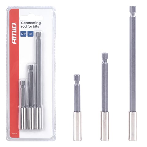 ⁨Zestaw uchwytów do bitów 3el. 1/4" amio-04934⁩ w sklepie Wasserman.eu