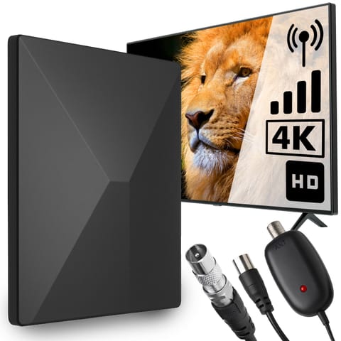 ⁨Antena tv wewnętrzna zewnętrzna dc 5v uhv/vhv/fm mocny wzmacniacz hd 4k - er1234⁩ w sklepie Wasserman.eu