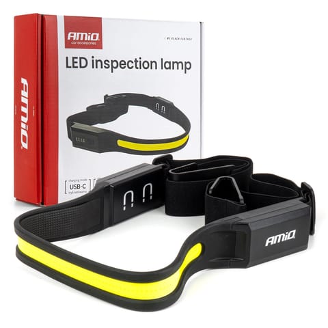 ⁨Magnetyczna lampa robocza cob z elastycznym pasem 4000mah amio-04941⁩ w sklepie Wasserman.eu