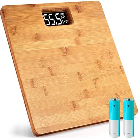 ⁨Waga łazienkowa elektroniczna bambusowa wyświetlacz antypoślizgowa 180 kg - e730⁩ w sklepie Wasserman.eu