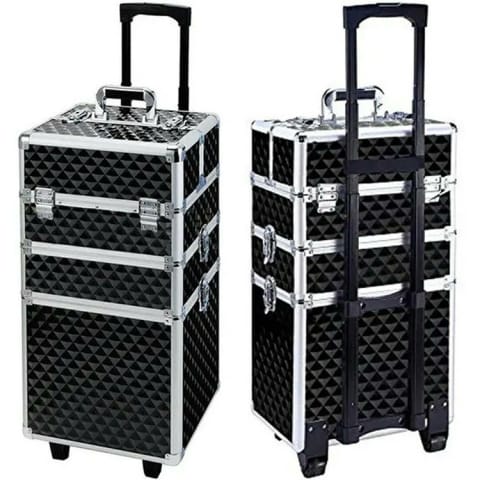⁨CA19B Kufer na kółkach 3w1 61x36x25 black-silver⁩ w sklepie Wasserman.eu