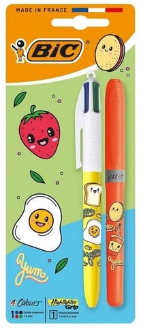 ⁨Długopis 4 Colors Kawaii mix+zakreślacz orange BIC⁩ w sklepie Wasserman.eu