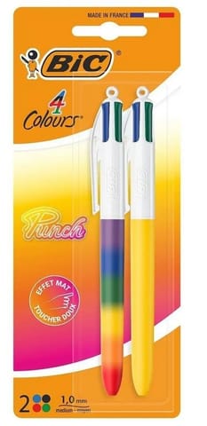 ⁨Długopis 4 Colors Punch Rainbow 1mm mix 2szt BIC⁩ w sklepie Wasserman.eu