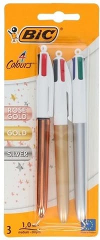 ⁨Długopis 4 Colors Shine mix 3szt BIC⁩ w sklepie Wasserman.eu