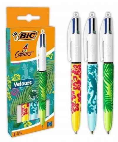 ⁨Długopis 4 Colours Velours Długopis 3szt BIC⁩ w sklepie Wasserman.eu